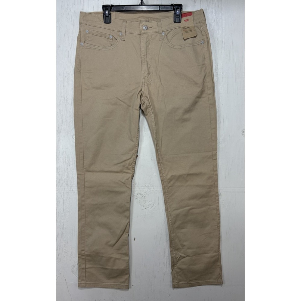 Mens Levis Brown Jeans 514 Size 36x32 Zipper Fly Cotton Blend Straight Stretch